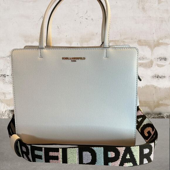 Karl Lagerfeld Handbags - Karl Lagerfeld NWT Paris Legacy Maybelle Satchel Crossbody in Ice Blue